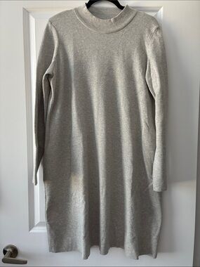 Armedangels Size L Mockneck 100% Cotton Sweater Dress - Gray